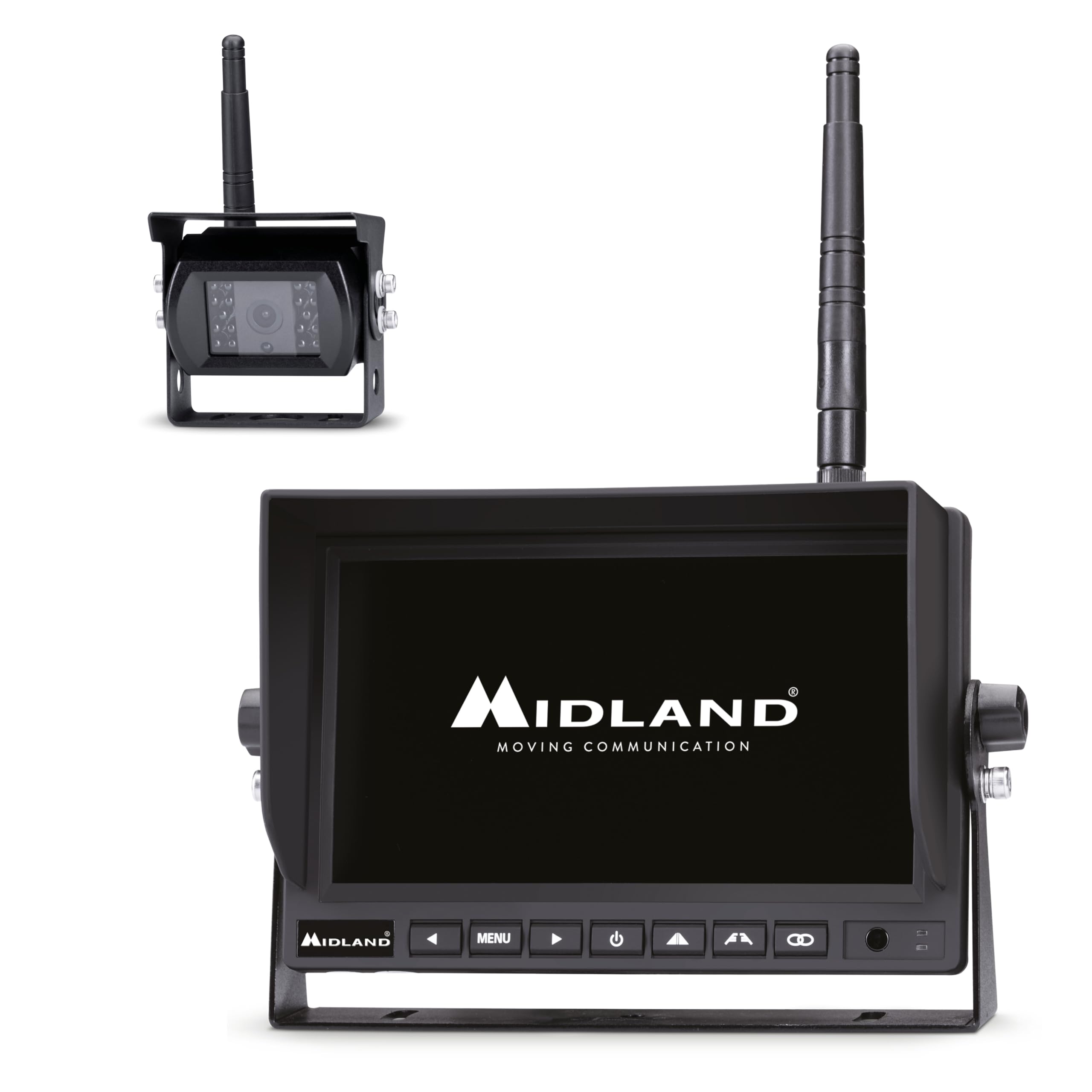 Midland - Dash Cam Camion Truck Guardian PRO, Retrocamera Camion per Manovra e Sorveglianza - Telecamera Senza Fili Retromarcia FullHD, Visione Notturna, 4 Telecamere, Registrazione SD
