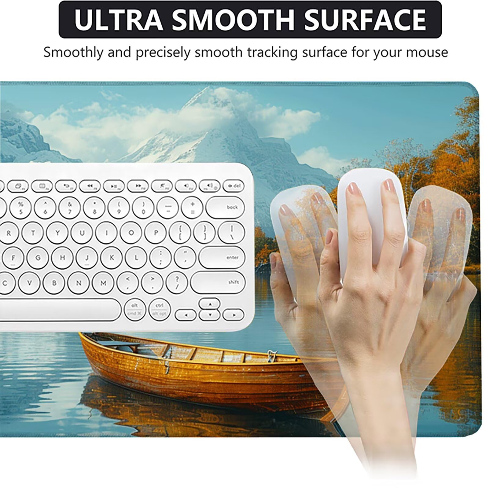 Paisaje Alfombrilla Ratón Gaming XXL 1500 x 800 mm, Alfombrilla Gaming Azul Mousepad con Base de Goma Antideslizante Impermeable Desk Mat para Teclado y Raton Accesorios Gaming, Regalos de Hombre B-4