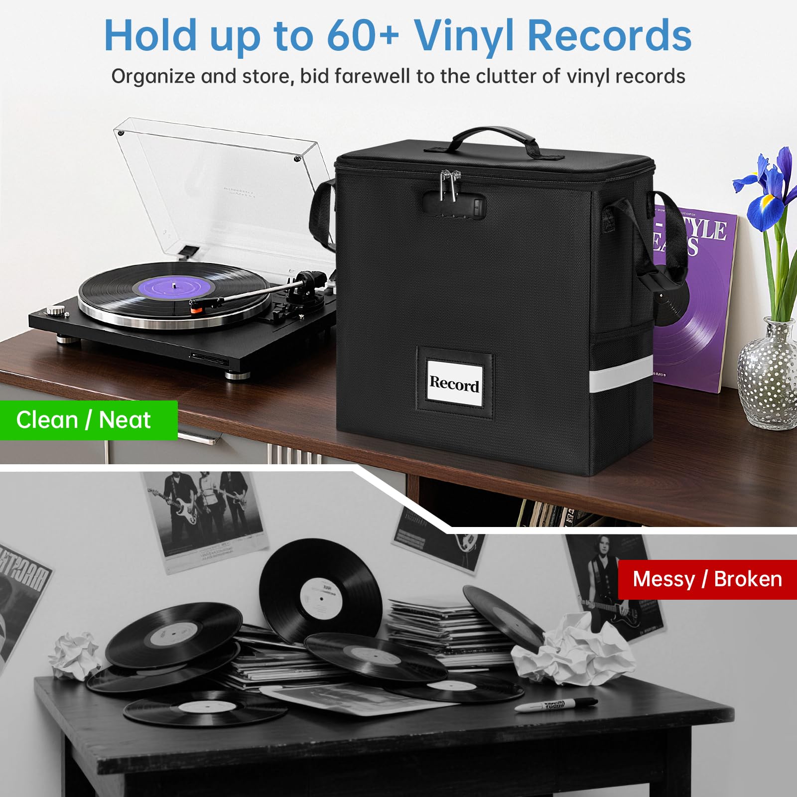Vaultz Locking Vinyl Record Case Vinyl Record Storage Box - Locking 50 ...
