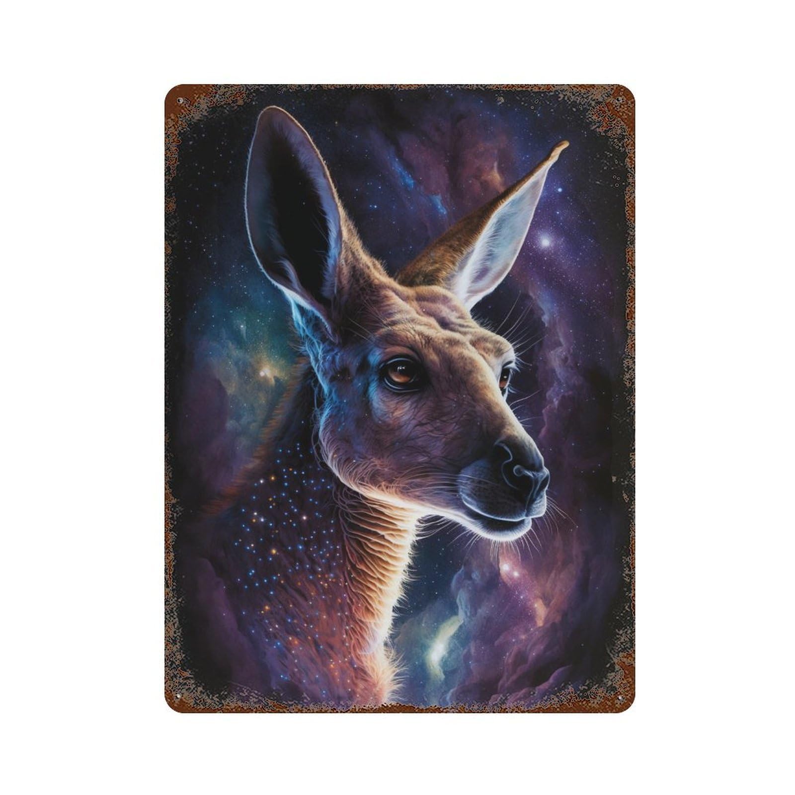 Cosmic Kangaroo Portrait-11 Rust Effect Tin Sign 15.7"x11.8", Industrial Home Decor for Garage, Pub Or Kitchen