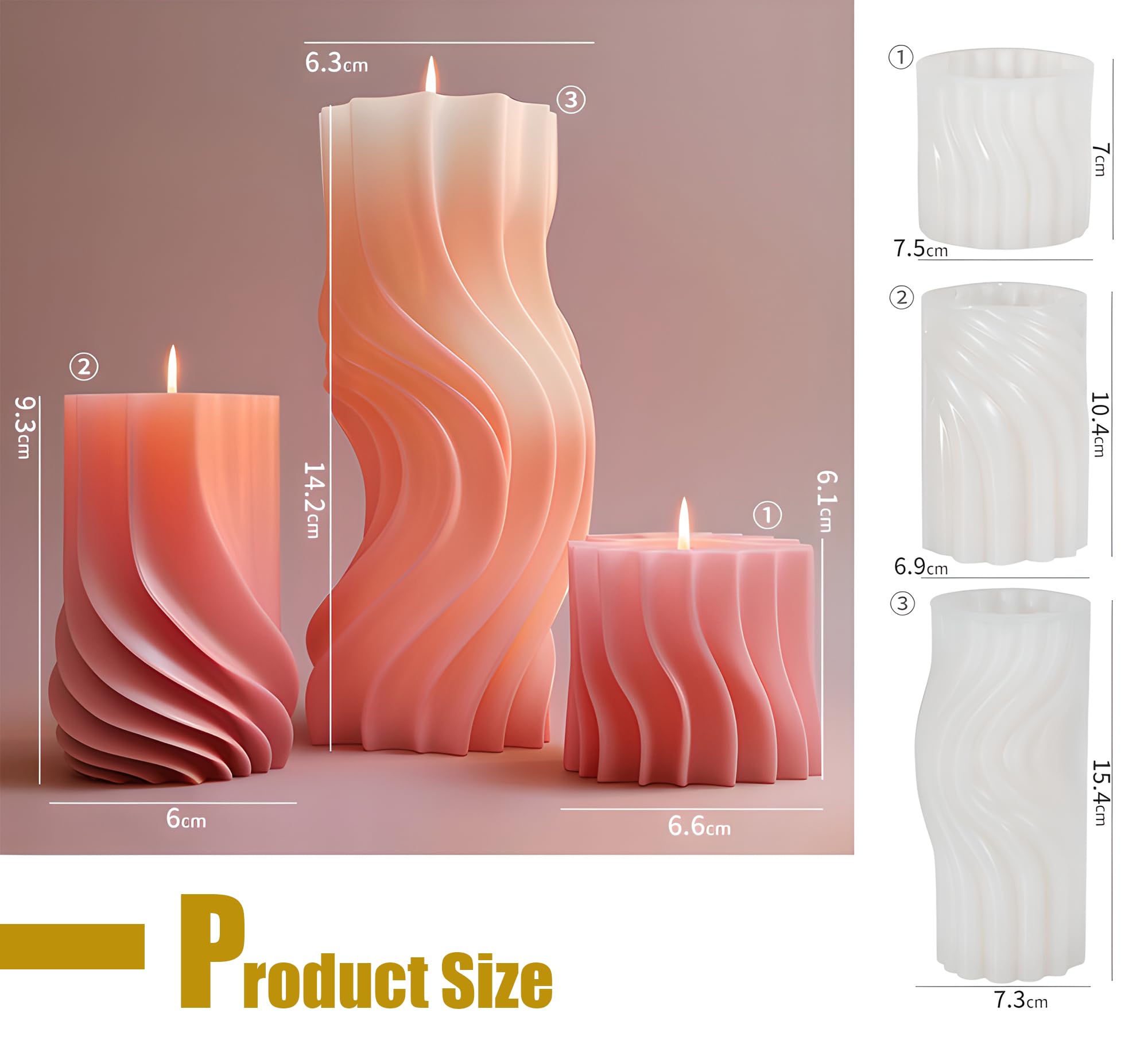 Zylinder-Kerzenformen, Formen para Velas, 3 Stück, Kerzenformen zur Kerzenherstellung, Stumpenkerzenform, Zylinderkerzenformen zur Herstellung von Kerzen (Zylinder)