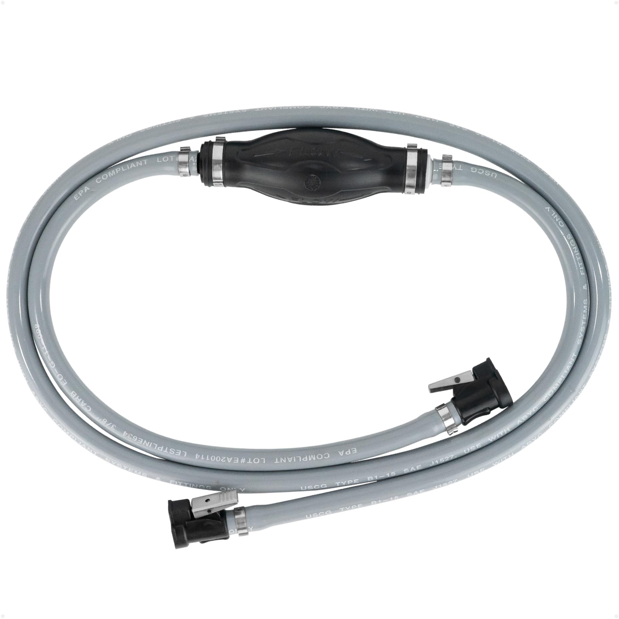 Five Oceans Marine Boat Fuel Line Assembly with Primer Bulb Kit - Compatible with OMC/Johnson/Evinrude, 3/8-Inch x 6-Foot, EPA/CARB Approved, Leakproof, Outboard Fuel Line - FO4281