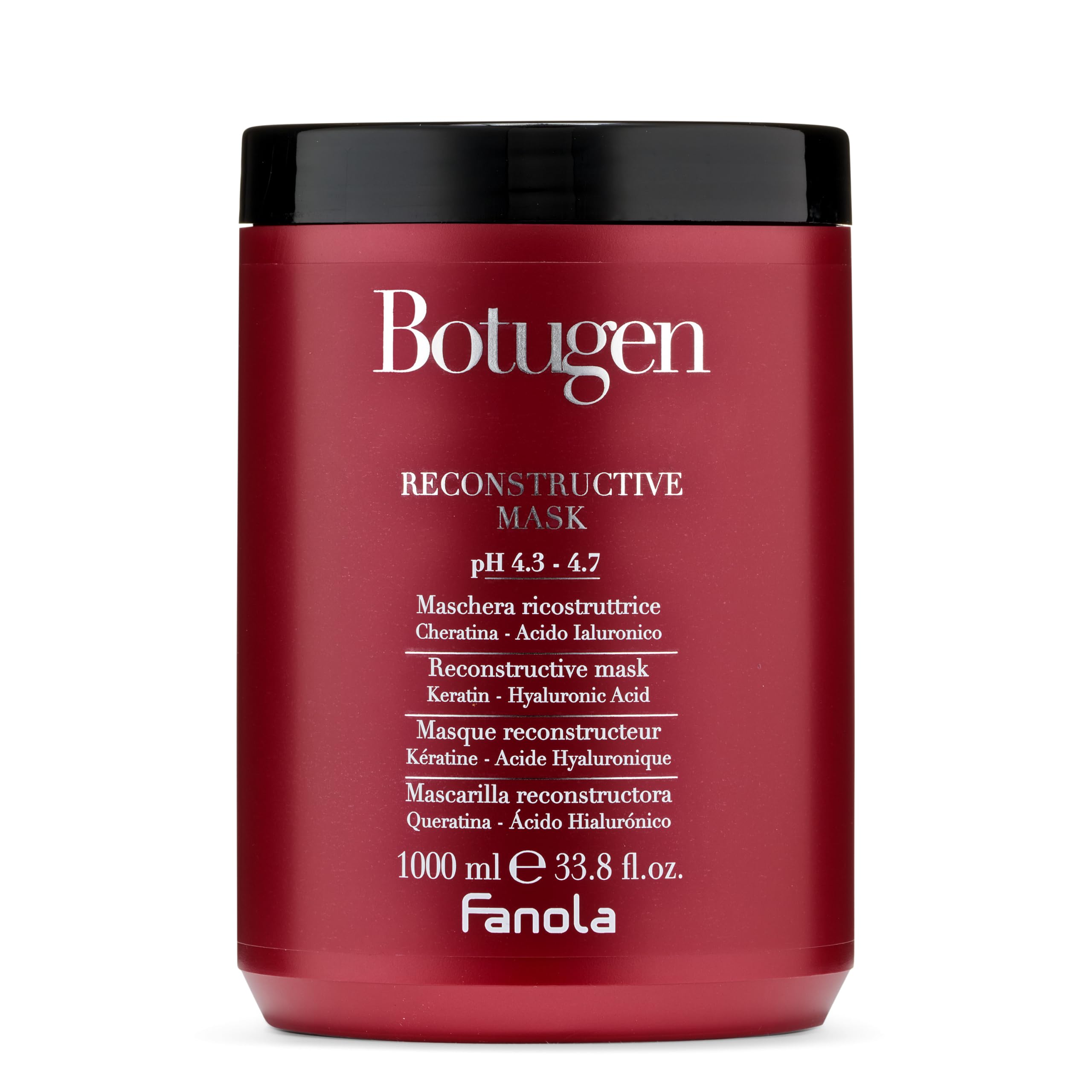 Fanola Restructuring Mask, Hair Mask Treatment Filled with Hyaluronic Acid and Keratin to Restore Body, Volume and Shine, 1000