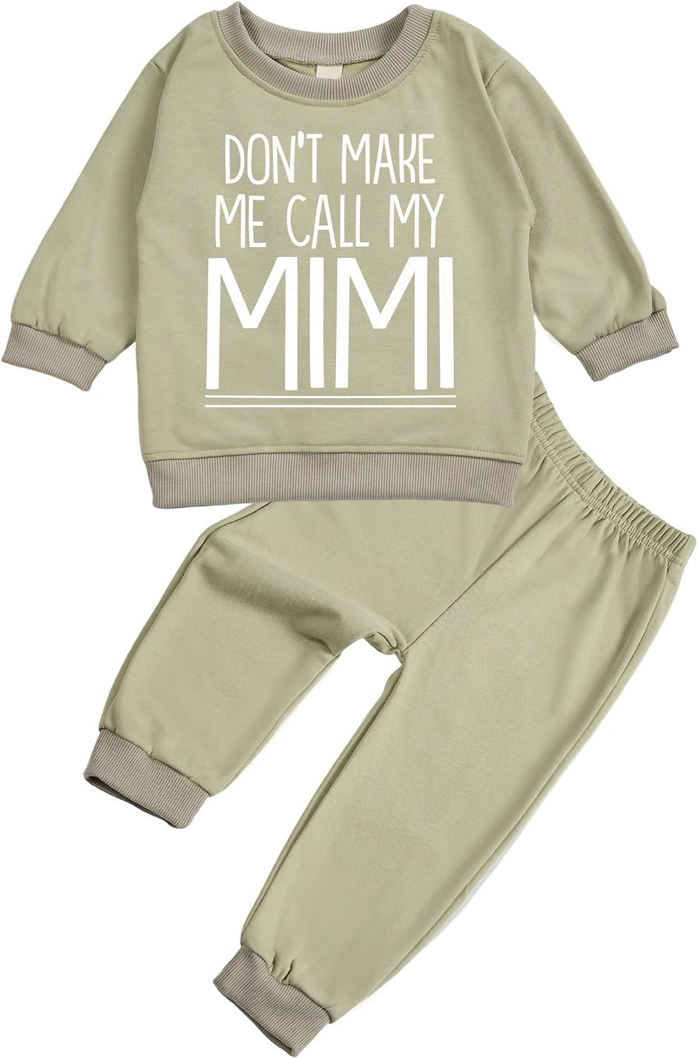 Toddler Baby DON'T MAKE ME CALL MY MIMI Long Sleeve Sweatshirt Top Jogger Pants Clothes Set