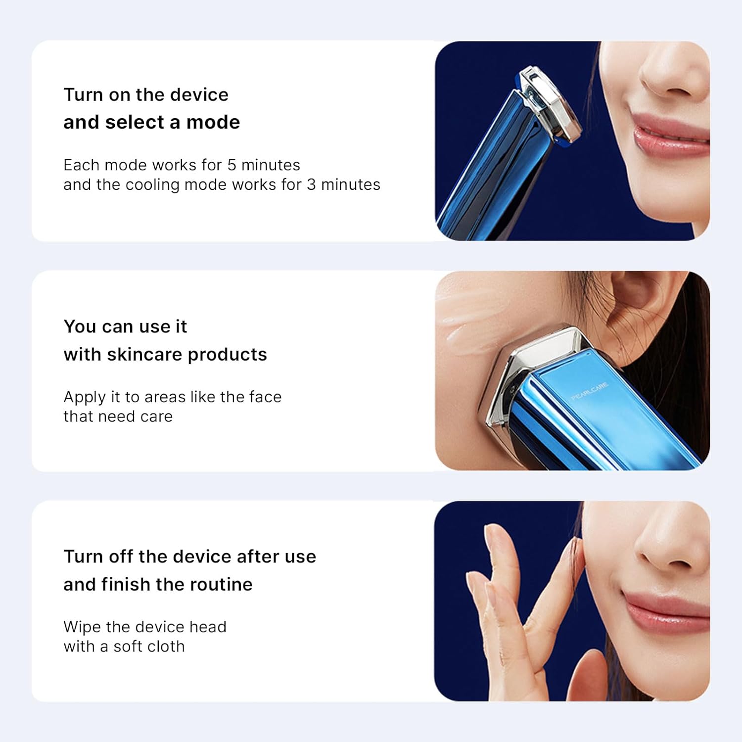 Facial Massager, Anti Aging Face and Neck Massage Tool for Skin Care (Blue) - Image 8