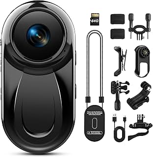 Thumb Action Camera 1080P, 512G Mini Body Camera with Magnet