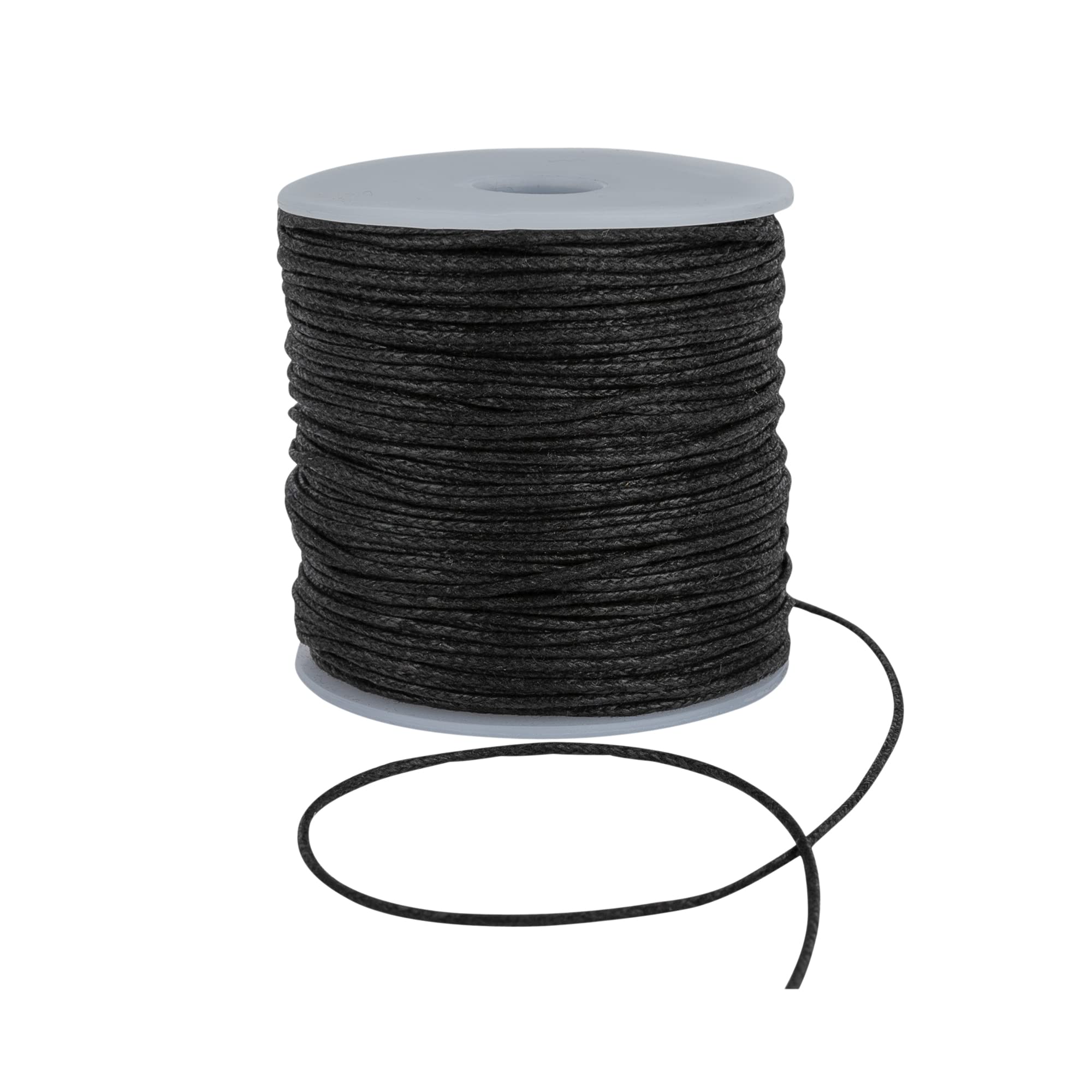 1mm Waxed Cord for Bracelet and Necklace Making - Durable Macrame Cord, Scoobies Strings, and Leather Necklace Cord - Perfect Bracelet String for Beads and Friendship Bracelets String - (Black,100m)