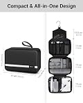 Toiletry Bag for Men&Women, Maliton Hanging Toiletry Bag Water-Resistant Cosmetic Bag, Large Capacity Travel Toiletries Bag with 4 Compartments & 1 Sturdy Hook (Black)