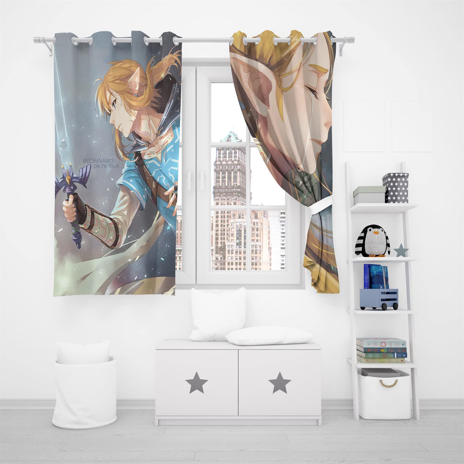 Rideaux Enfants SHROUDEX 100x140cm - Motif Dessin Animé, Polyester Occultant
