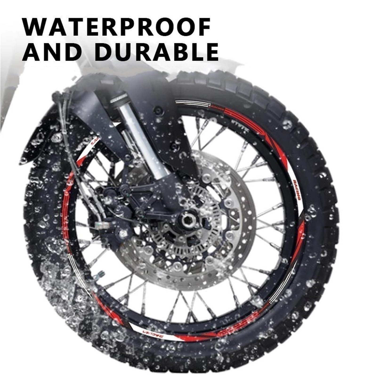 Adesivi Ruote Moto Per Transalp XL 700 XL700V XL 700V | 19 Accessori per decalcomanie per ruote impermeabili con nastro per cerchioni da 17 pollici 2008 2009 2010 2011(Color1)