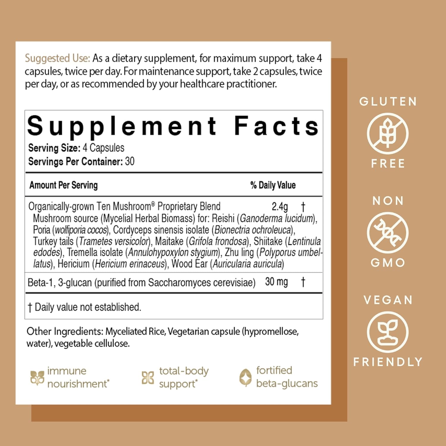 EcoNugenics Ten Mushroom Supplement: Daily Immune Support, 120 Capsules – Lion’s Mane, Reishi, Cordyceps, Turkey Tail – Energy, Gut Health, Liver, Kidney, Cholesterol & Nootropic Brain Support - Image 6