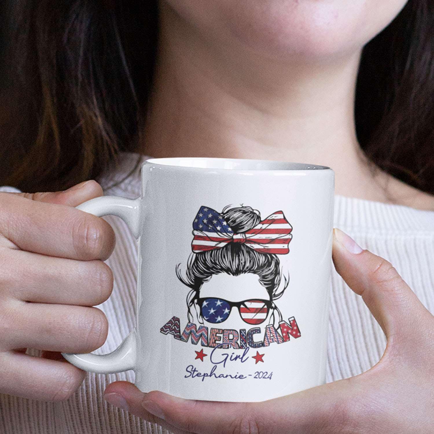 Amazon.com: LASNECK Lovely American Girl Accent Cup, Personalized Name And  Year On American Pride Mug, Customized US Citizenship Coffee Cup 11Oz Or  15Oz, American Citizen Mug, Gift For Celebration : Home &