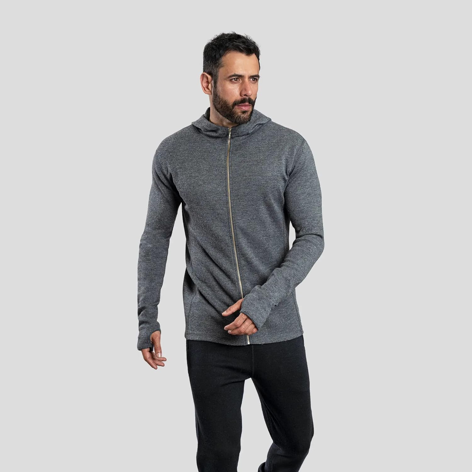 Men's Alpaca Wool Hoodie Jacket - Image 7