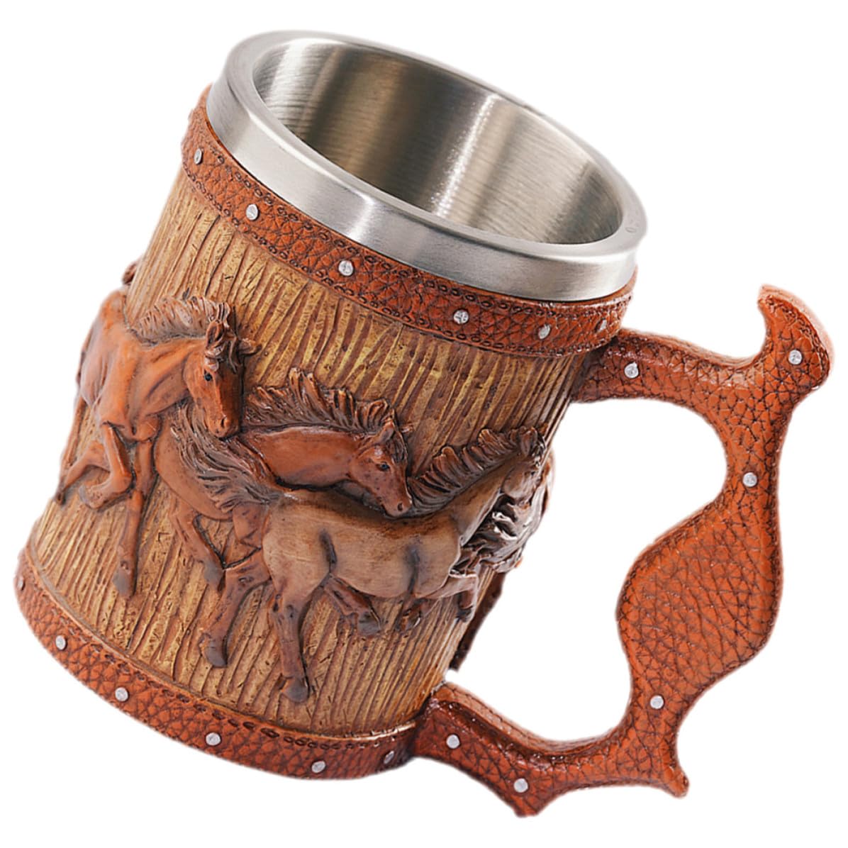 Jarra de cerveza vikinga estable que evita vuelcos en fiestas y cenas