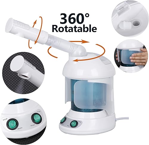 Miniatura 5 de Vaporizador facial 3 en 1, vaporizador para el cabello, humidificador de aire, sistema de hidratación hidratante de niebla caliente, atomizador