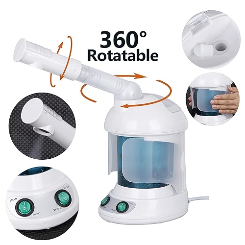 Miniatura 6 de SUPER DEAL Vaporizador para el cabello PRO 3 en 1 multifunción con ozono facial con accesorio de capó, terapia capilar y vaporizador facial para uso