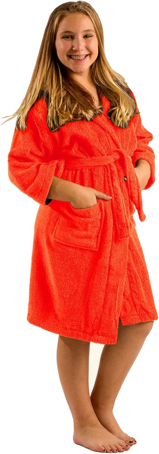 BY LORA Personalized Embroidered Names, Initials For Unisex Kids and Teenagers Hooded Robe