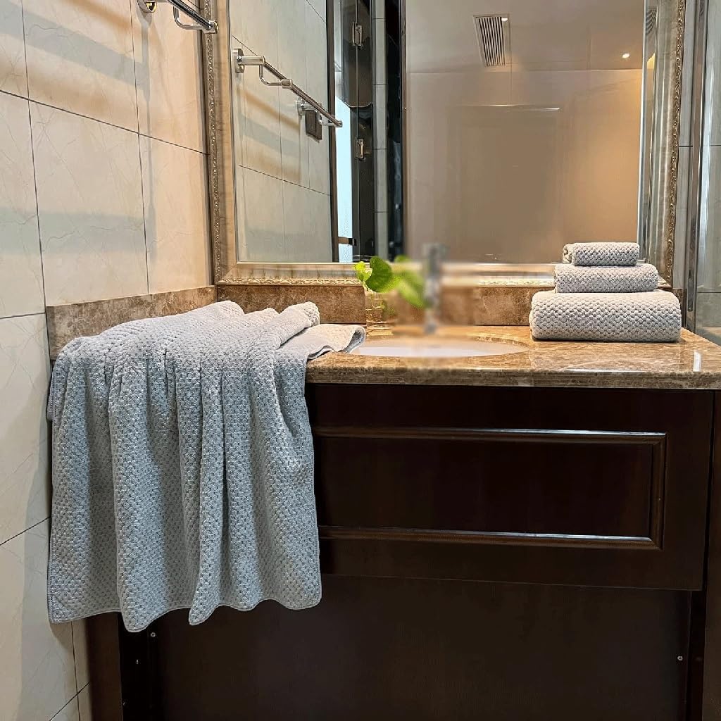 Quick Drying Fiber Towels Bathroom Hand Towels Polyester Towel Set of 6