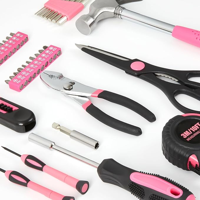 Kit de 39 Herramientas Manuales con Estuche de Almacenamiento - Rosado miniatura 2
