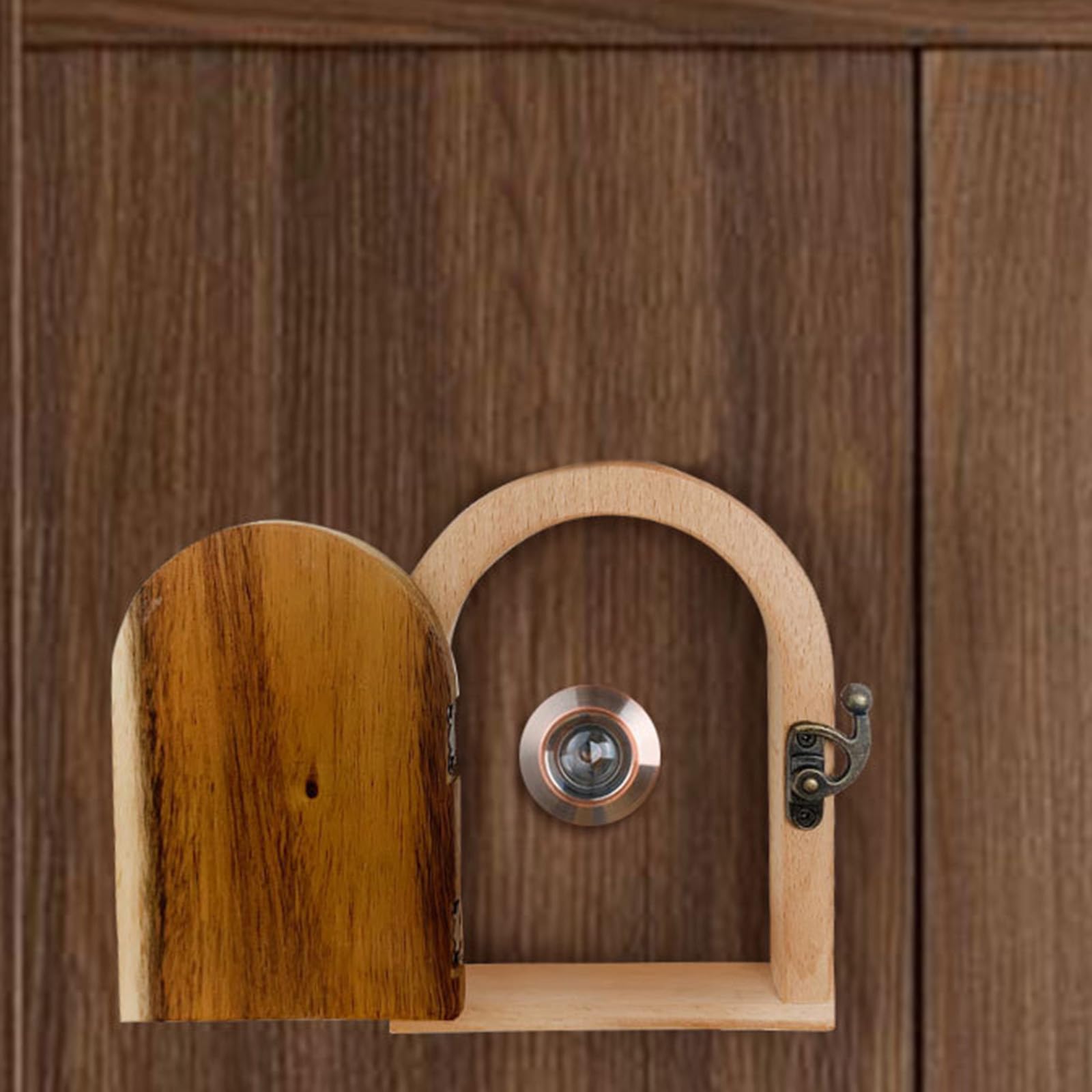 Placa de cubierta de enchufe de puerta de hada a prueba de bebés cubiertas de encendido y apagado a prueba de niños, protector de encendido y apagado hecho a mano interior de madera hecho a mano para
