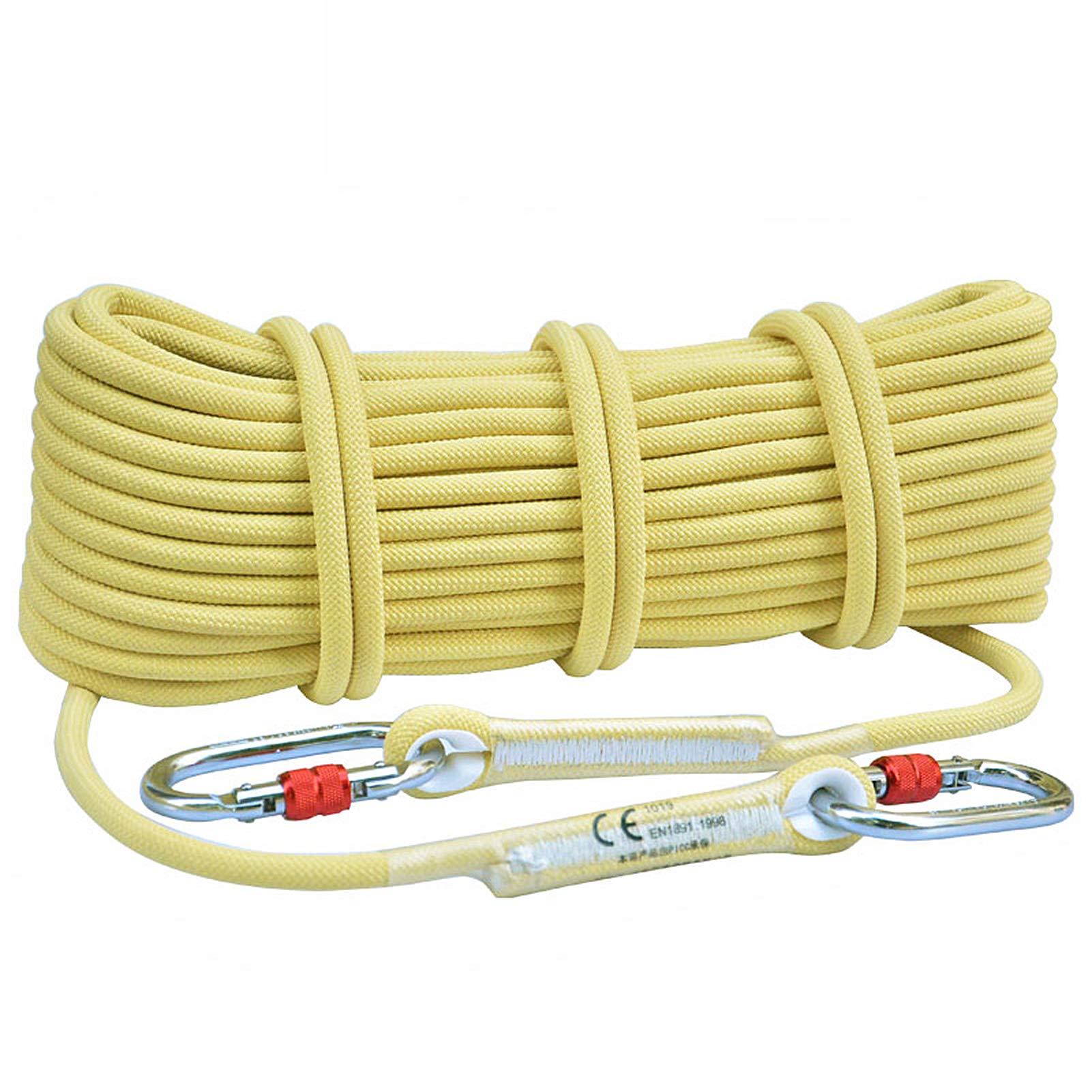 Corda Statica Ignifuga Ad Alta capacità Portante, Corda da Discesa per Attrezzature Ignifughe Multifunzionali per Esterni, Forza di Trazione 1600 kg, Gialla 8 Mm X 20 M