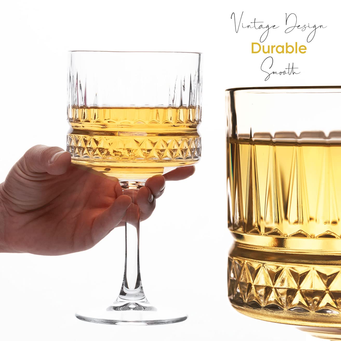 Kieliszki vintage Coupe (500 ml), szampana, koktajl, martini, kieliszki do wina Aperol Spritz, kieliszki do wina z długą łodygą (2 szt. (500 ml)