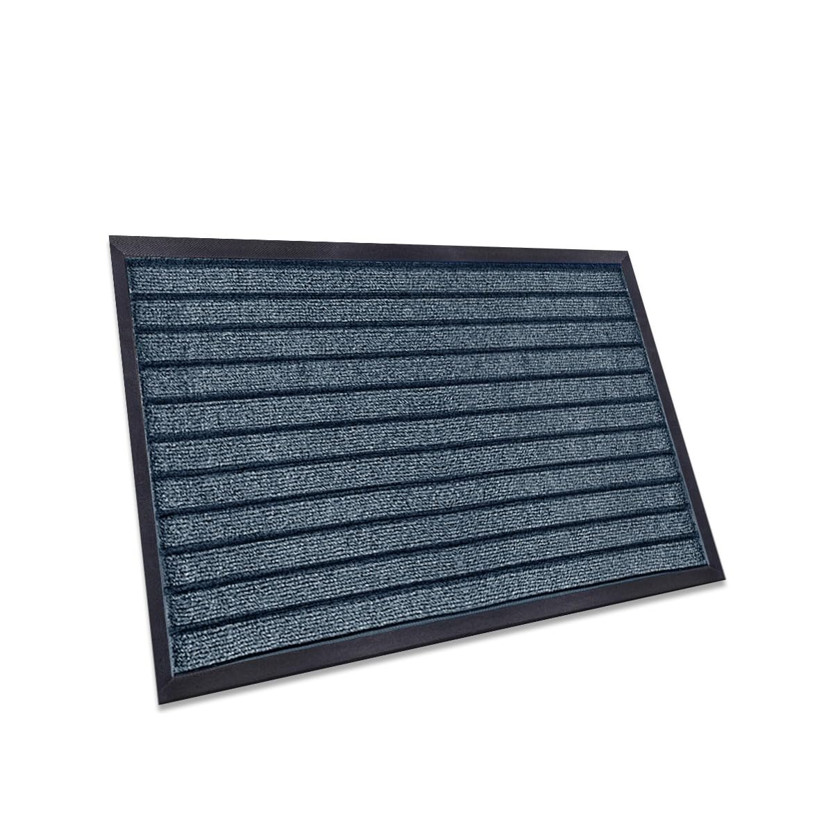 Saime Trading Waterproof Door Mats Outdoor Rug Stop Slip - Strong PVC Rubber Backed Floor Mats Anti Slip Washable Rug for Entrance Back Front Door (Grey-Rubber Mat, 40 x 60 cm)