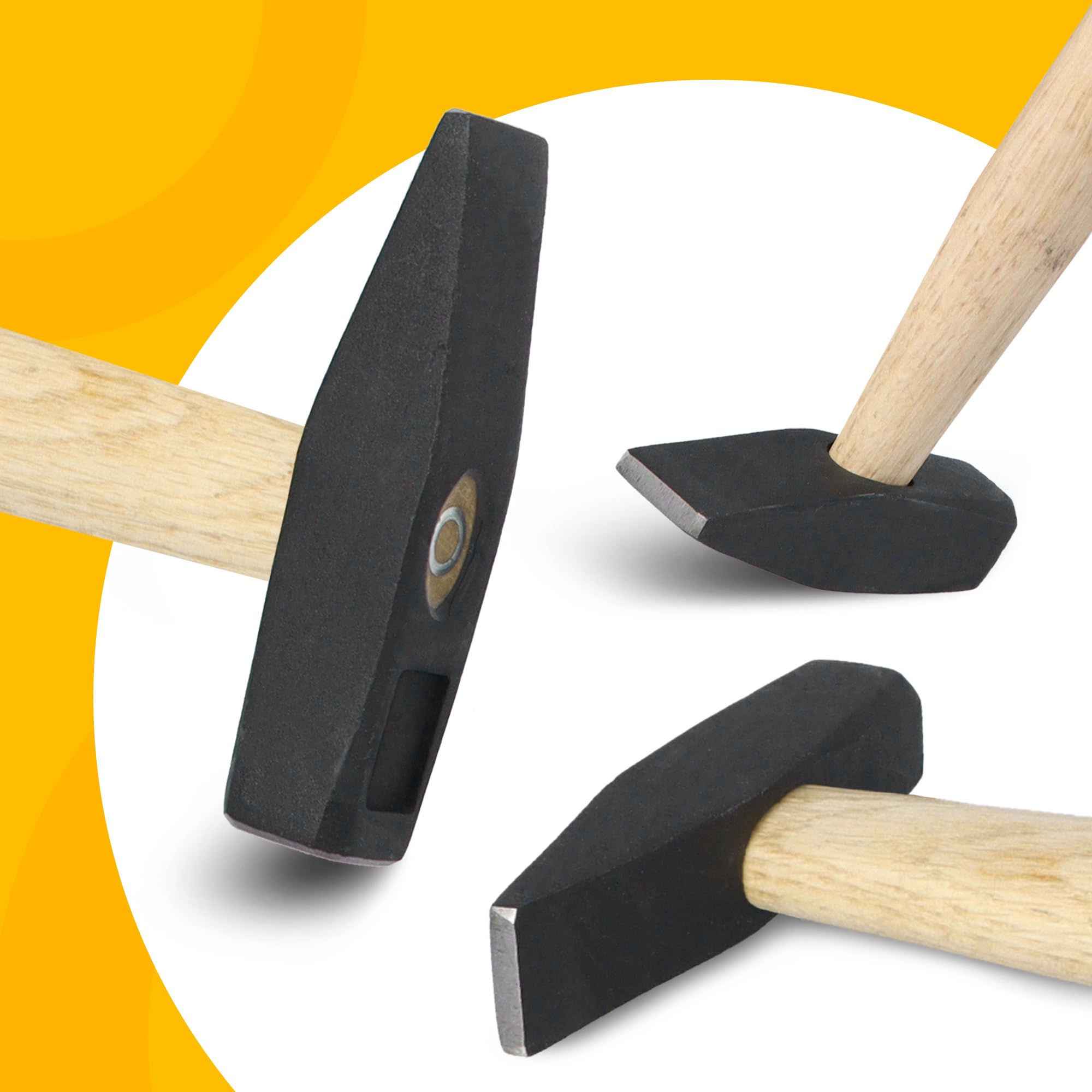Martello Fabbro 200 G Manico Legno Robusto Testa Acciaio Forgiato Presa Ergonomica Comfort Lavoro Prolungato Officina Strumenti Professionali Metalli Precisione
