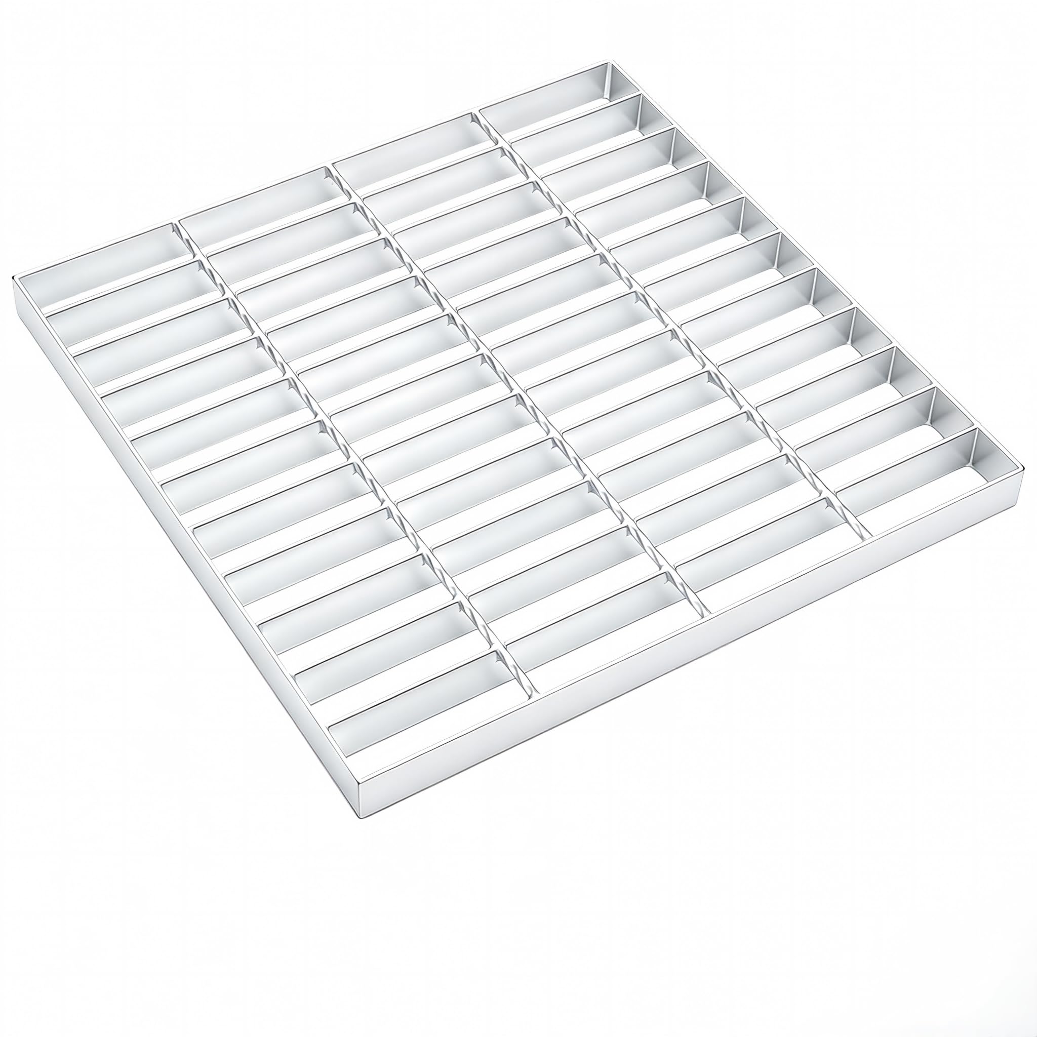 INTERWARM Galvanized Steel Drain Grate,40x40cm Outdoor Drain Cover,Heavy Duty Driveway Drainage Grates,Catch Basin Drainage Cover for Garage,Sewer,Dowmspout,Driveway