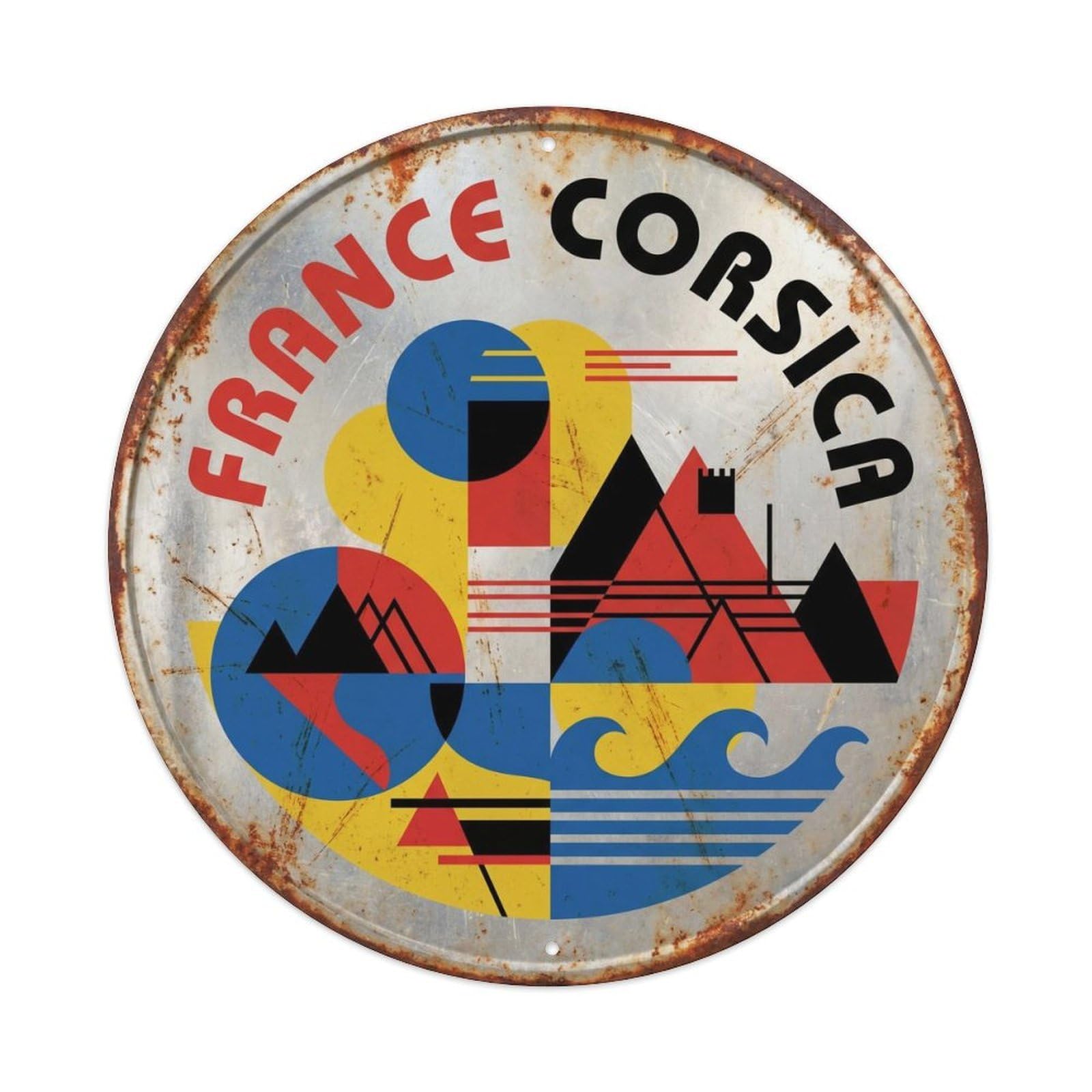 Este 8X8inch Style Corsica Mountains French Mid Century Highland Heritage Metal Tin Sign