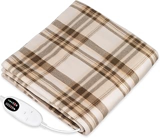 電気毛布 敷き 掛け兼用 切り忘れ防止タイマー付き 省エネ 55W AI過熱保護機能 節電 速暖 140×80cm 洗濯可能 電気ブランケット 電気毛布洗える 頭寒足熱 ダニ退治 4段階タイマー 5段階温度調整 防寒対策 肩掛け 膝掛け シングル 毛玉なし 暖房器具 キャンプ オフィス 車中泊 ギフト （チェック柄）