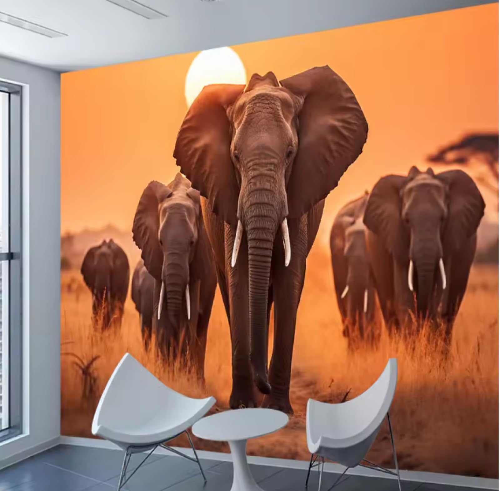 Tapety salon słoń zwierzę tapety ścienne wystrój domu tapeta 3D, 3D, 350 x 245 cm