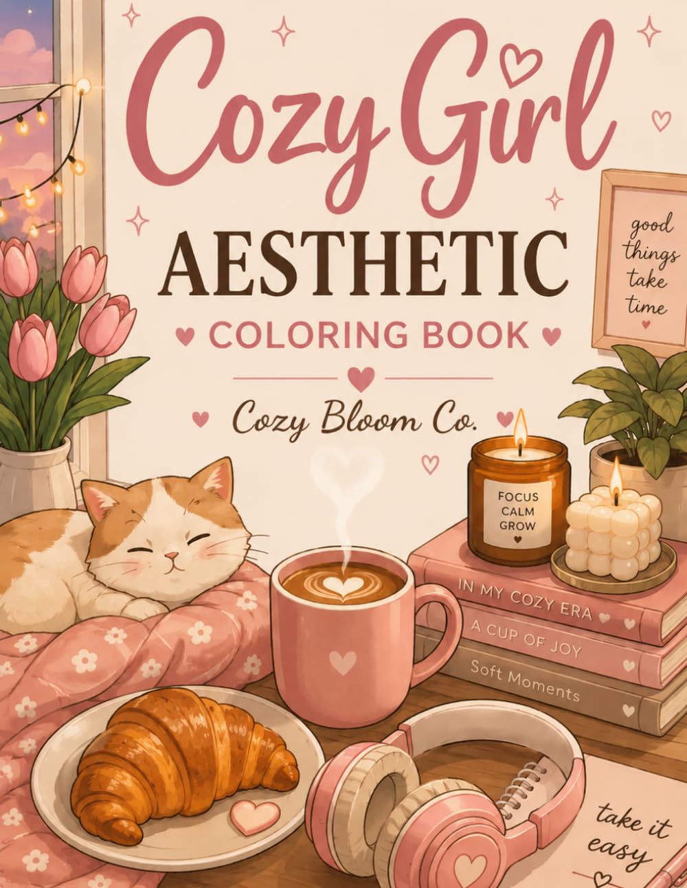 Cozy Girl Aesthetic Coloring Book