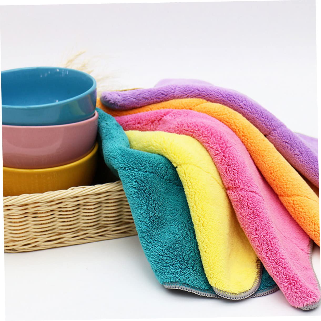 VALICLUD 2 Series Paños De Cocina De Microfibra Absorbentes Y Resistentes para Limpieza De Vajilla para Hogar Y Utensilios De Cocina 5 Piezas X 2