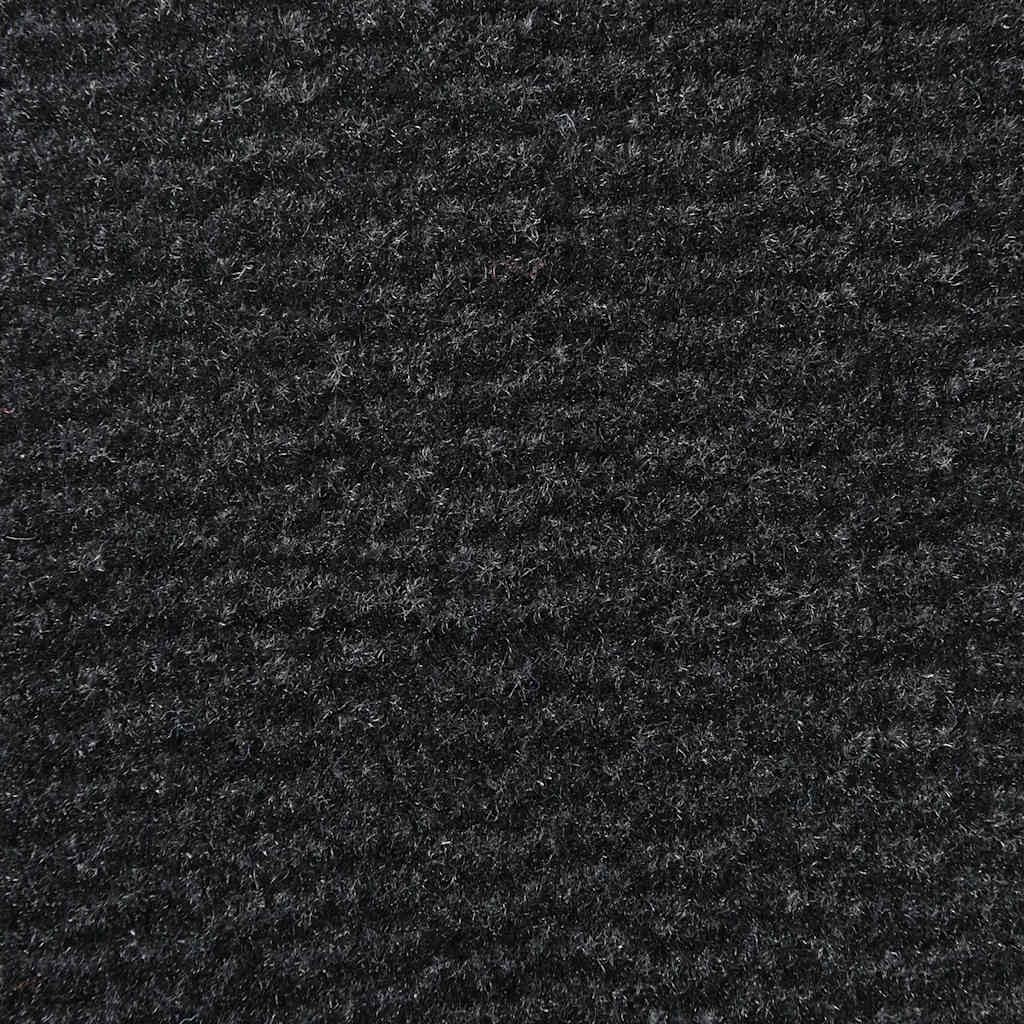 Felpudo negro 60 x 90 cm de polipropileno resistente con parte trasera de PVC antideslizante para entrada, pasillo, pasillo, terraza e interior y exterior