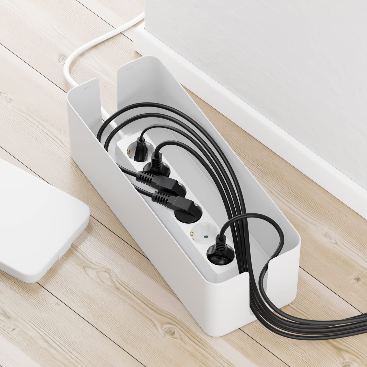 Scatola Organizzatrice Cavi DeleyCON - 40,5x15,3x13 Cm, Bianco, Per Casa E Ufficio - Foto 13