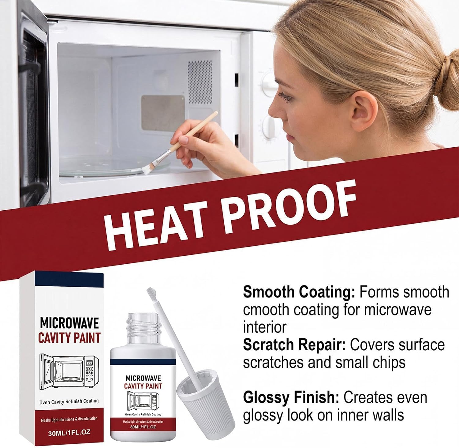 Microwave Oven Touch Up Paint 30ml Specialty High Gloss Coating
