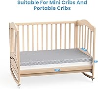 Vista 6 de Mini Crib Mattress, 38x24X4 Inch Dual Sided Comfort Gel Memory Foam, Breathable Premium Baby Mattress for Mini and Portable Cribs w/Removable Outer