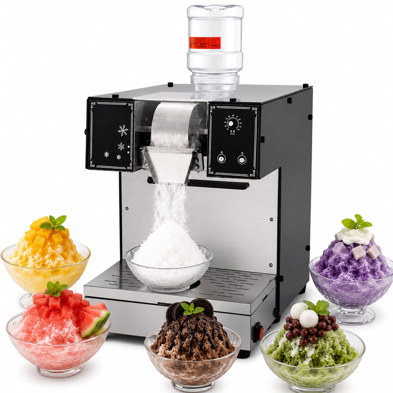 FRANREADER Korean-Style Shaved Ice Machine Rapid 3-Second Operation, 180kg Massive Capacity, 0-100 Speed Control for Perfect Texture & Quiet Design. Ideal Ice Crush Machine for Cafeterias and Pubs.