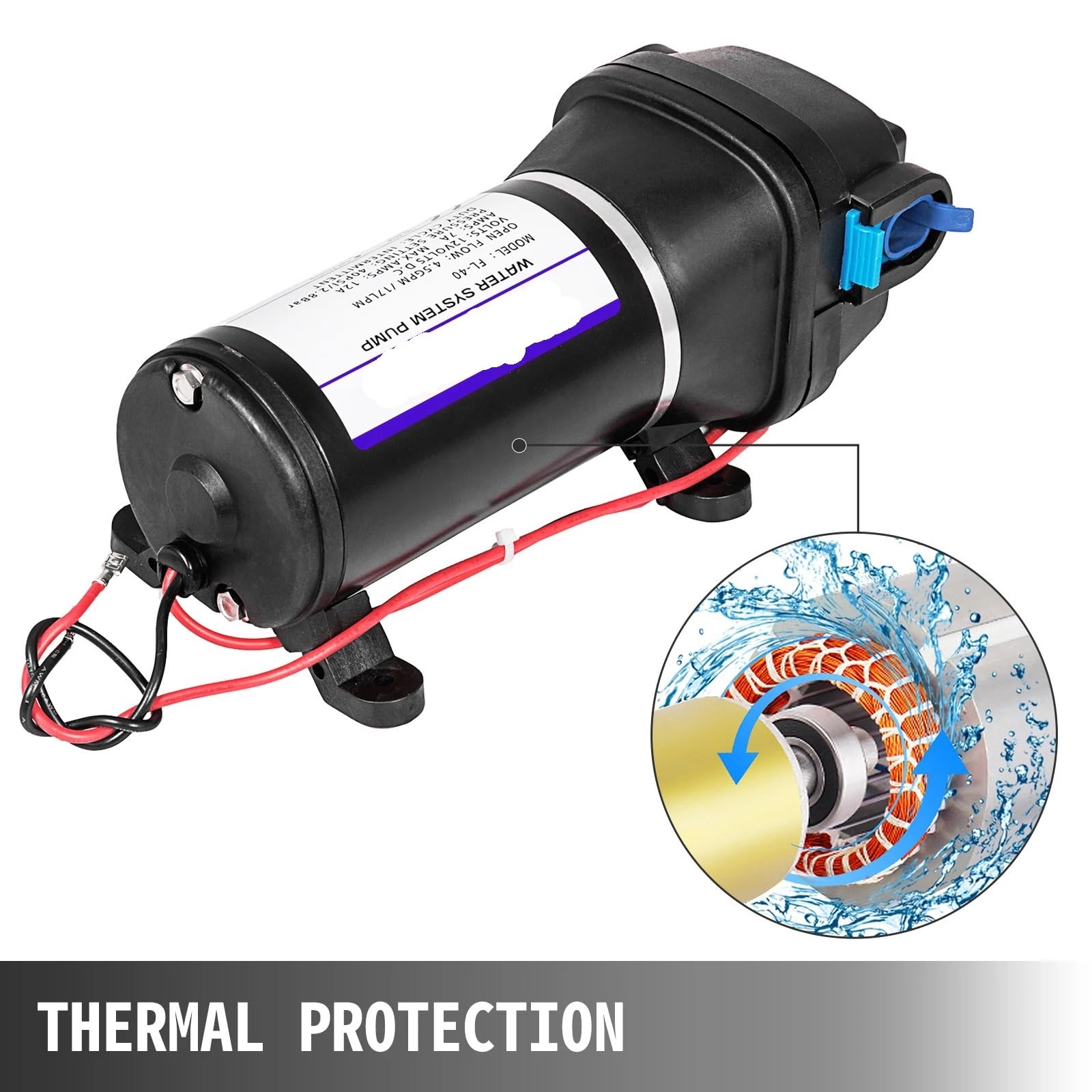 Bomba de refuerzo de diafragma pequeño FL-40/44 for drenaje, equipo de llenado autocebante de alto caudal, bomba de drenaje totalmente automática.(12v)