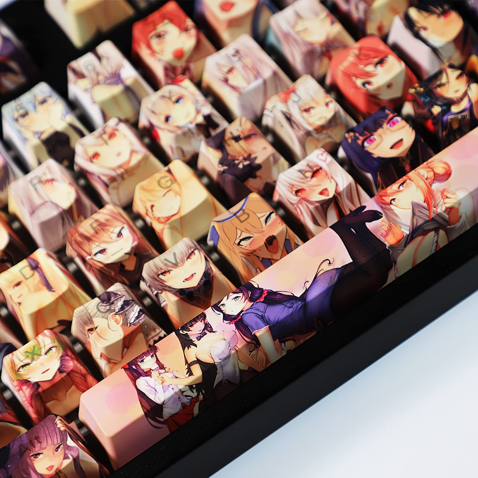 Set KeyCap Ahegao, 108 Tasti OEM Profile Dye-Sub Japanese Anime PBT Keycaps for Cherry MX Switch Custom Mechanical Gaming Keyboard