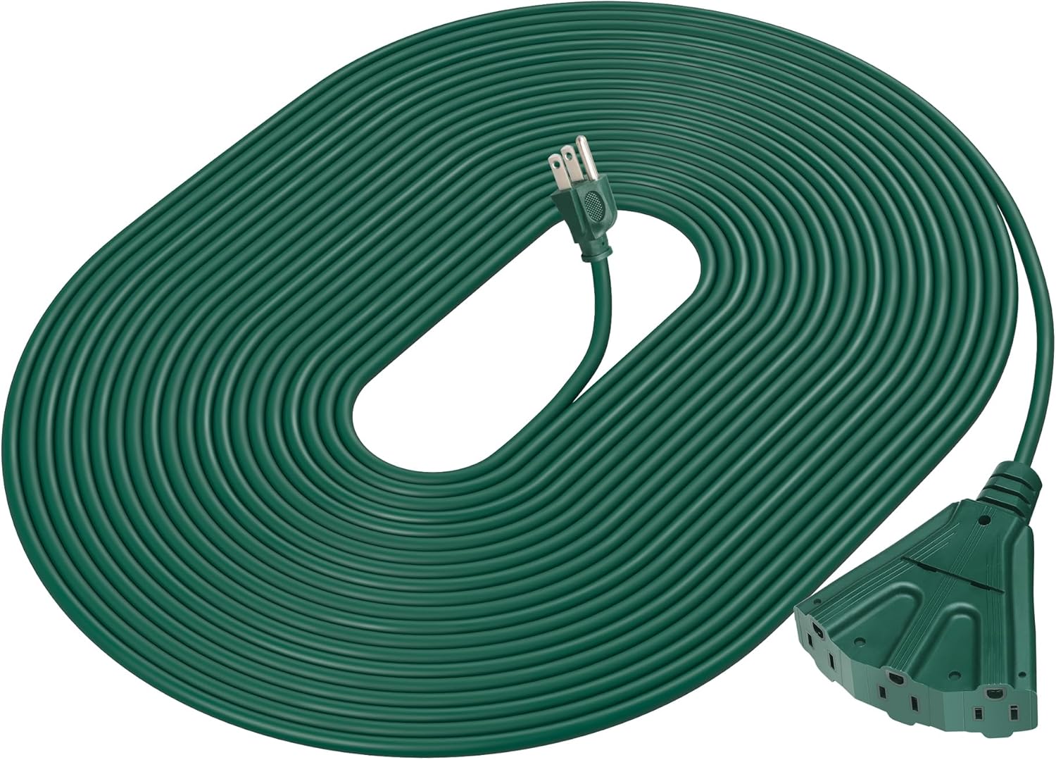 DEWENWILS 50FT Outdoor Extension Cord for Halloween, 16/3 SJTW Tri-Tap Power Cable, Weatherproof, Heavy Duty Extension Cord for Outdoor String Light and Landscaping Lights, ETL Listed, Green