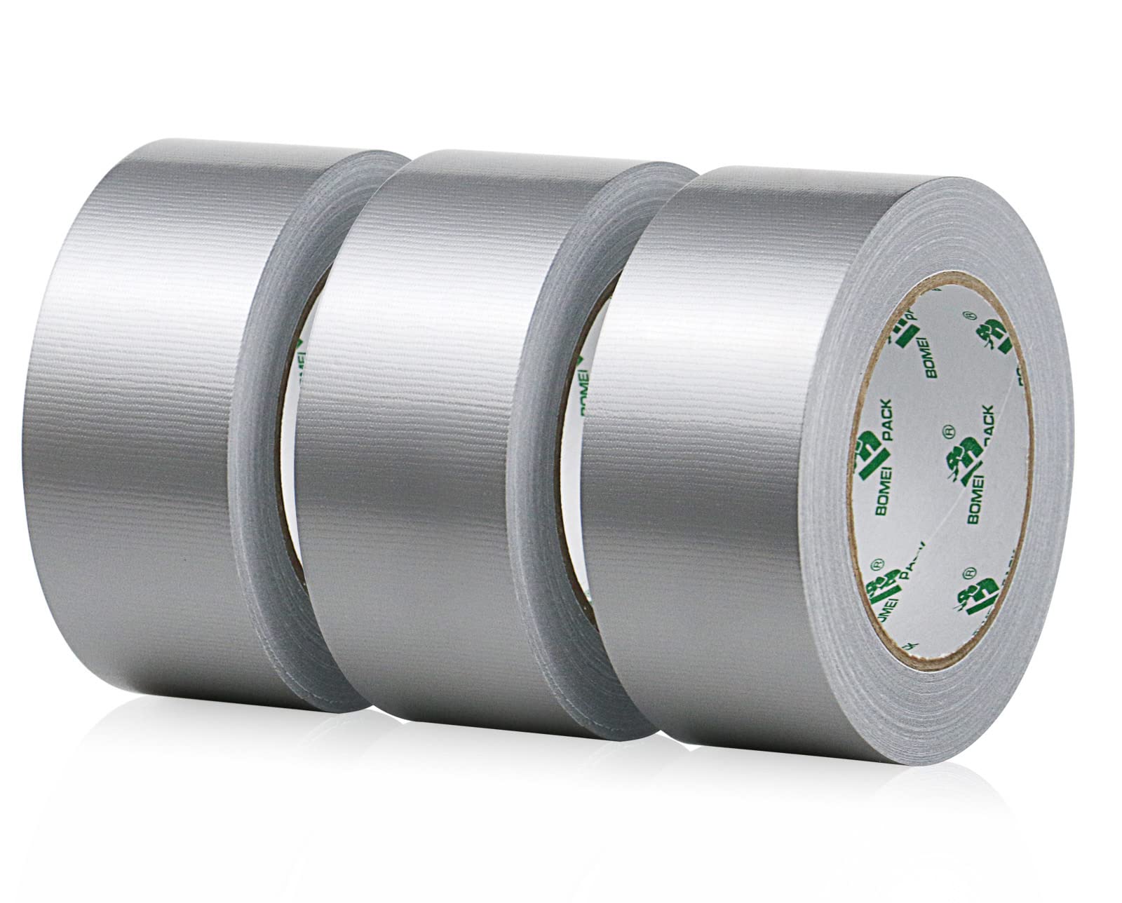 BOMEI PACK Panzertape extra stark, 32 m x 48 mm – Wasserdichtes Reparaturband für innen & außen gewebeverstärktes Reparaturband, 3 Rollen (Silber)