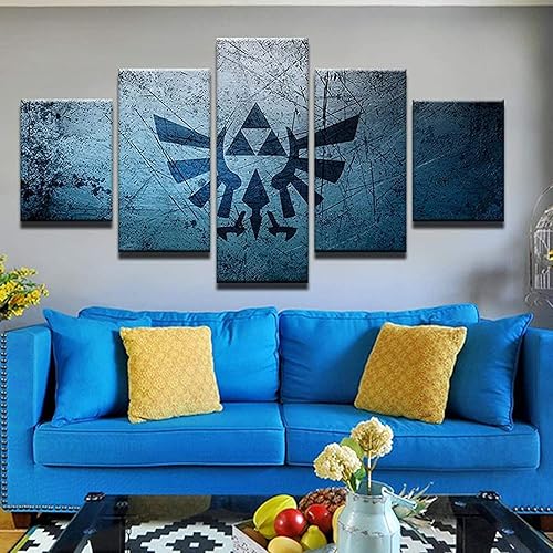 Miniatura 2 de HAOSHUNDA Zelda - Póster de la trifuerza para decoración del hogar, arte de pared de 5 paneles (8 x 14 x 2, 8 x 18 x 2, 8 x 22 x 1)