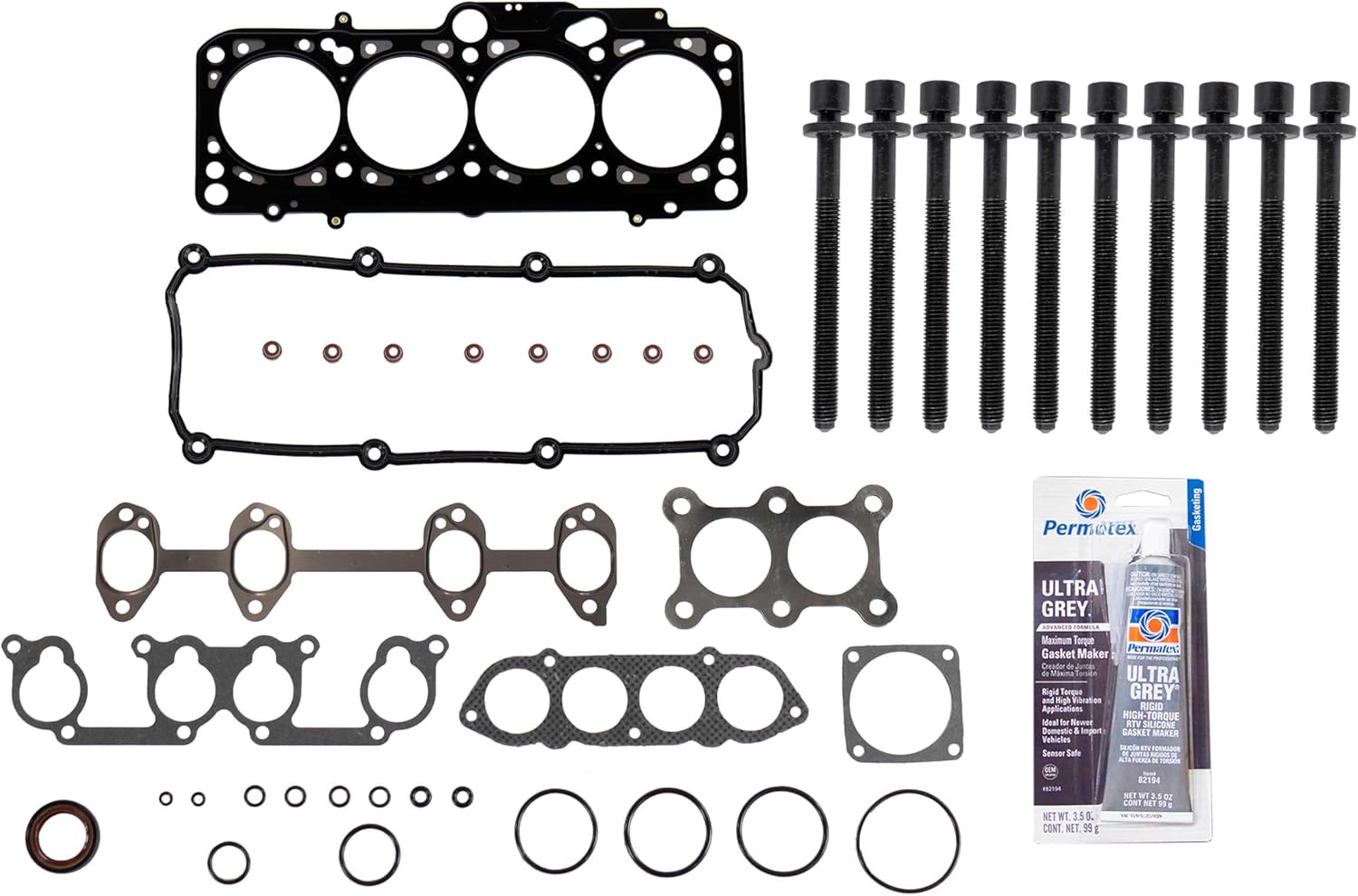 CPWK510 Head Gasket Set Bolt Kit Fits 2001-2006 Beetle Golf Jetta 2.0L L4 8V SOHC 1984cc
