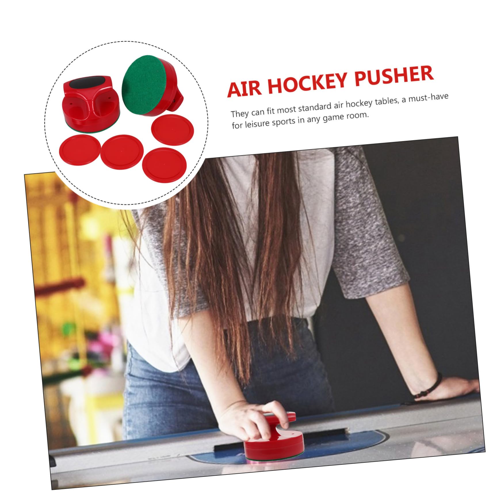 4 Ensembles Accessoires de Jeu de Société Hockey sur Table Patins et Rouges pour Plaisir Famille