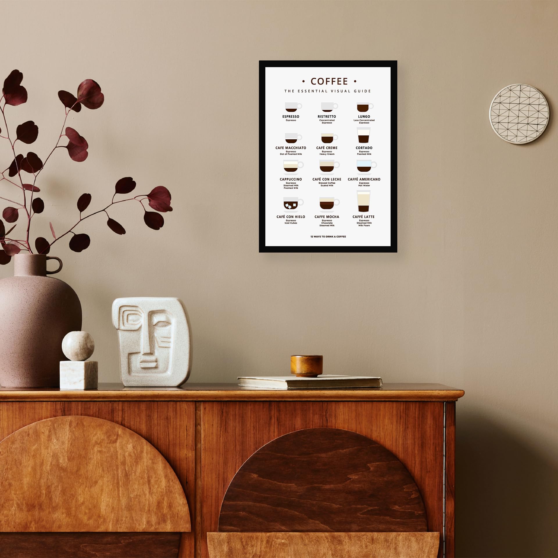 CodersParadise Wood Coffee Wall Poster Rectangular Frames | 8X12 Inch (A4 Size) | Hanging Wall Artwork Frames For Home 1