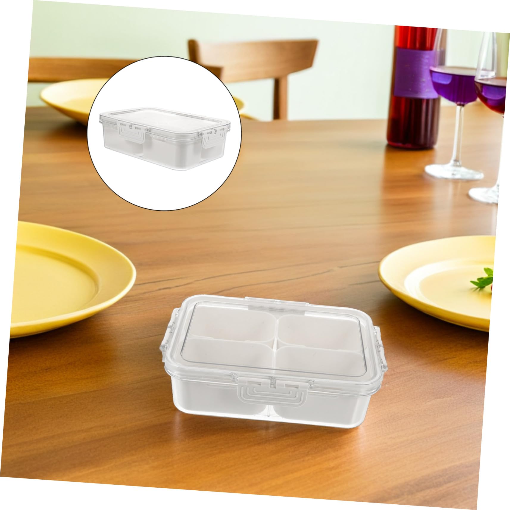 Cabilock 2 Stück Gewürzverpackungs Aufbewahrungsbox Wiederverwendbar Party Tablett Salz Und Gewürzbehälter Fach Gewürzbehälter Reisetablett Wurstbrett Tragbares Snack Und