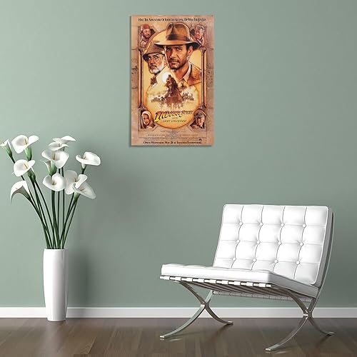 Miniatura 5 de KEWORLAN Póster de la película de Indiana Jones y la última cruzada de 1989, pinturas artísticas en lienzo, decoración de pared, decoración del
