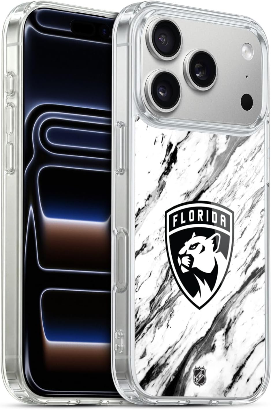 Head Case Designs Officially Licensed NHL Marble Florida Panthers Gel Case [Military Grade Protection] Compatible with Apple iPhone 17 Pro